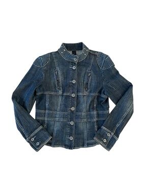 POINT ZERO Nicole Benisti Denim Jacket – Y2K Vintage - Corset Back 🔥